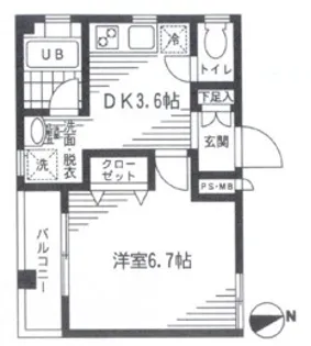 ビーゼロワン東尾久【2階】の間取り