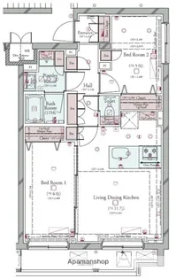 コンシェリア目黒本町 THE RESIDENCE【3階】の間取り