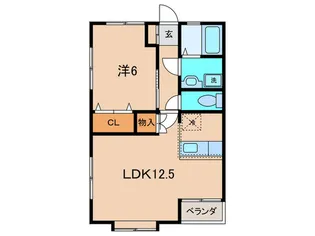 グリ-ンライフA棟【2階】の間取り