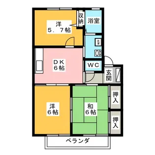 ディアコート イムズ B棟【1階】の間取り