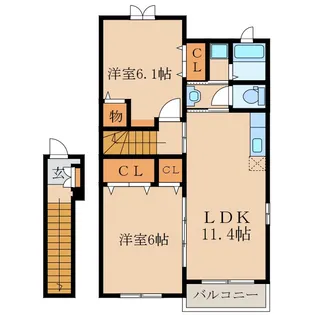 ローズヒル II【2階】の間取り