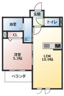 アジュール【1階】の間取り