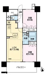 レーベン長岡南町 THE CLASS【13階】の間取り