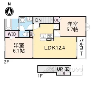エスポワール下赤田【2階】の間取り