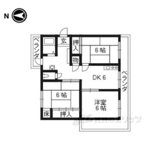 円明寺ヶ丘団地L棟【2階】の間取り