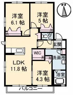 ロイヤル フェルティ G棟【1階】の間取り