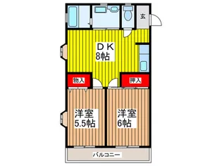 ア-バングリ-ン岩崎A号棟【1階】の間取り