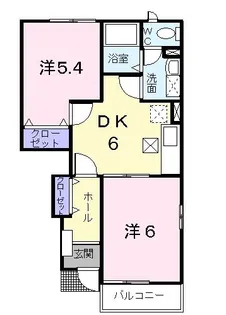 サンファミリー B【1階】の間取り