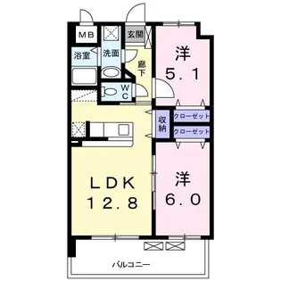 アンソレイユ【5階】の間取り