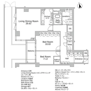 ブランズ六本木飯倉片町【1階】の間取り