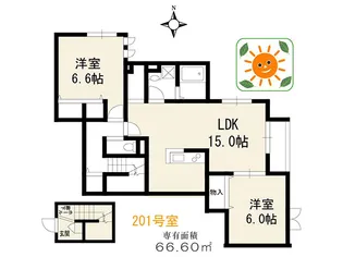 デニスコート東棟【2階】の間取り