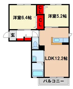 ジュリエール筑紫【2階】の間取り