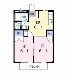 メゾンファミールII【2階】の間取り