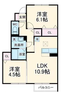 そよかぜ・K【1階】の間取り