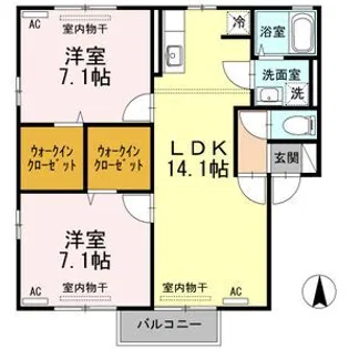 レジデンス長久I【2階】の間取り