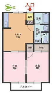 2LDKの間取り画像