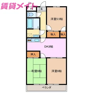 3DKの間取り画像