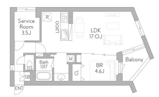クラリティア都立大学【2階】の間取り