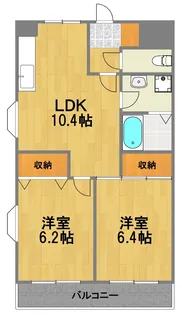 東京都昭島市田中町2【アパート】の間取り