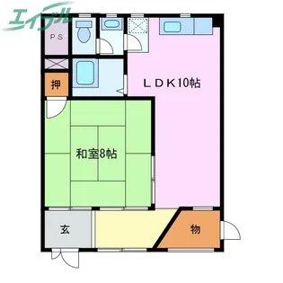 シュロス豊明【1階】の間取り