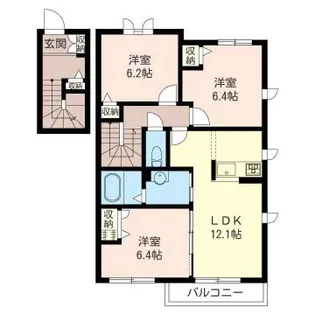 Grand Chalet II【2階】の間取り