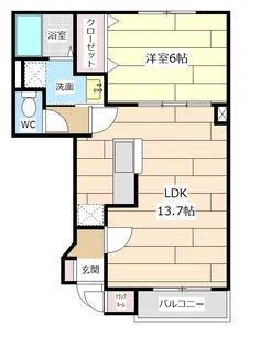 北海道岩見沢市美園一条2【アパート】の間取り