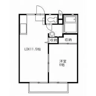 横塚ハイツ A【2階】の間取り