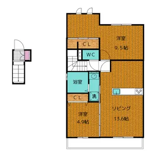 サン・フェリーチェB棟【2階】の間取り
