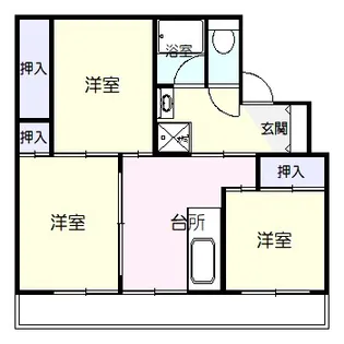 ビレッジハウス松山上野【3階】の間取り