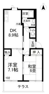 プティメゾンモンテローザII【1階】の間取り