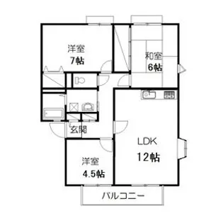 サンビレッジ南富ヶ丘D【2階】の間取り