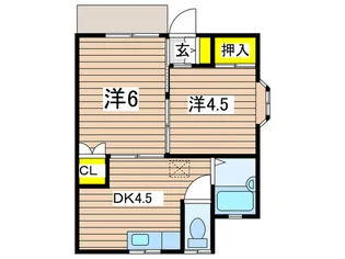 フラッツ持田A【1階】の間取り