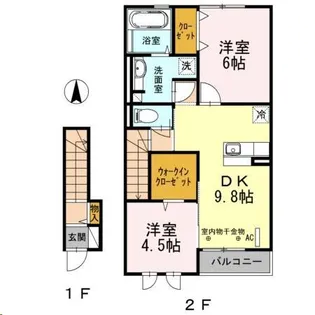 クレールコンフォート【2階】の間取り