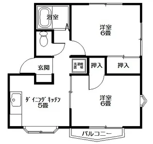 フラット小松 B棟(小名浜寺廻町)【1階】の間取り