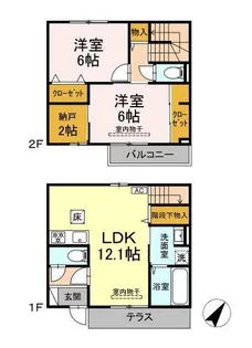 スリジェ元町【1階】の間取り