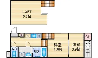 2SKの間取り画像