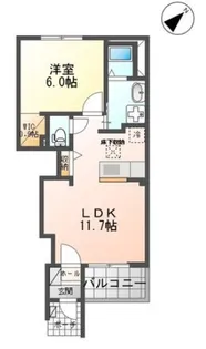 リバレイン【1階】の間取り