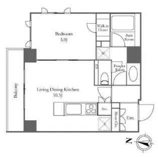 KDXレジデンス恵比寿【6階】の間取り