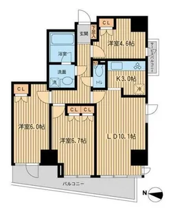 KDXレジデンス千駄木【3階】の間取り