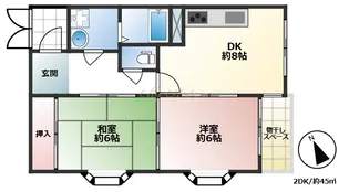 タイムス北畠【1階】の間取り
