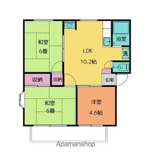 岐阜県岐阜市黒野【アパート】の間取り