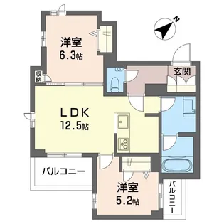 プルームレジデンス溝の口【2階】の間取り