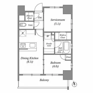 エスタート品川南大井【8階】の間取り