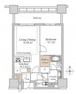 白金ザ・スカイ East【18階】の間取り