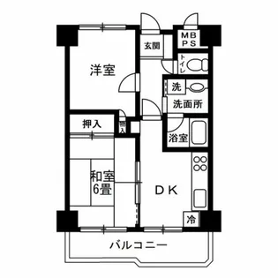 朝日さつきが丘マンション【8階】の間取り