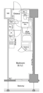 ザ・パークハビオ巣鴨【4階】の間取り