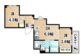 神奈川県川崎市中原区木月2【マンション】の間取り