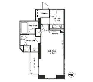 東京都港区西麻布1【マンション】の間取り