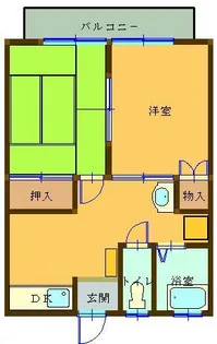 岡田ハイツB【1階】の間取り