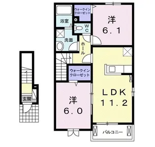 福島県二本松市油井字福岡【アパート】の間取り